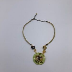 Vintage Grannycore Mother-Of-Pearl Disks, Beads, Stones, & Pressed Flowers 20”